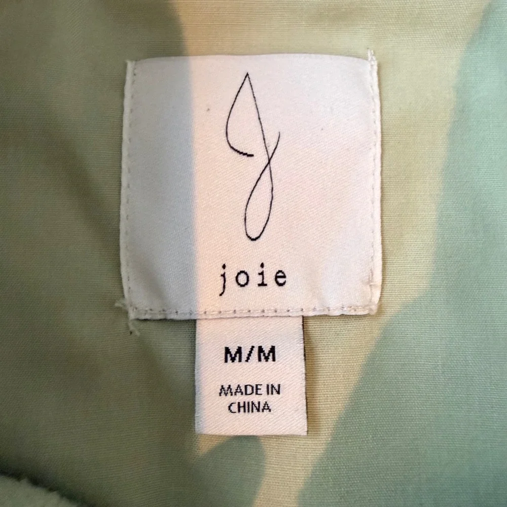Joie Sage Green Fleece Shacket Jacket Medium Oversized Button Front Chartreuse - Picture 4 of 6